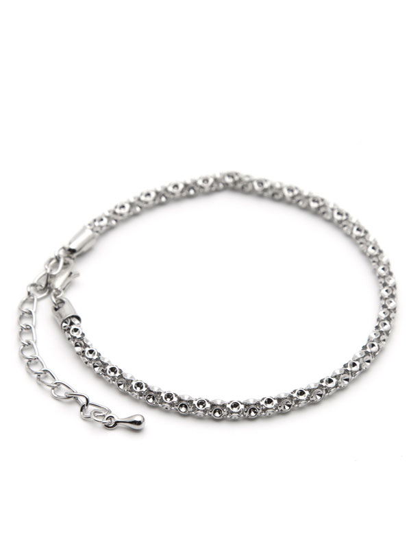 1pc Silver Dented Popcorn chain Metal Chain Bracelet Base - CousinDIY