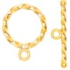 1Set  Rope Gold Plated Metal Toggle