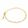 1pc  Curb Gold Plated Metal Chain Bracelet Base