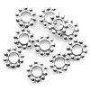 10pc  Wheel Silver Plated Metal Beads