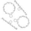 2Set  Rope Silver Plated Metal Toggles
