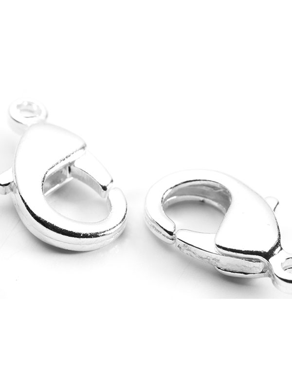 Lobster Clasps, Medium, Silver Plated, 5 pc