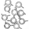 10pc  Circle Silver Plated Metal Spring Ring Clasps