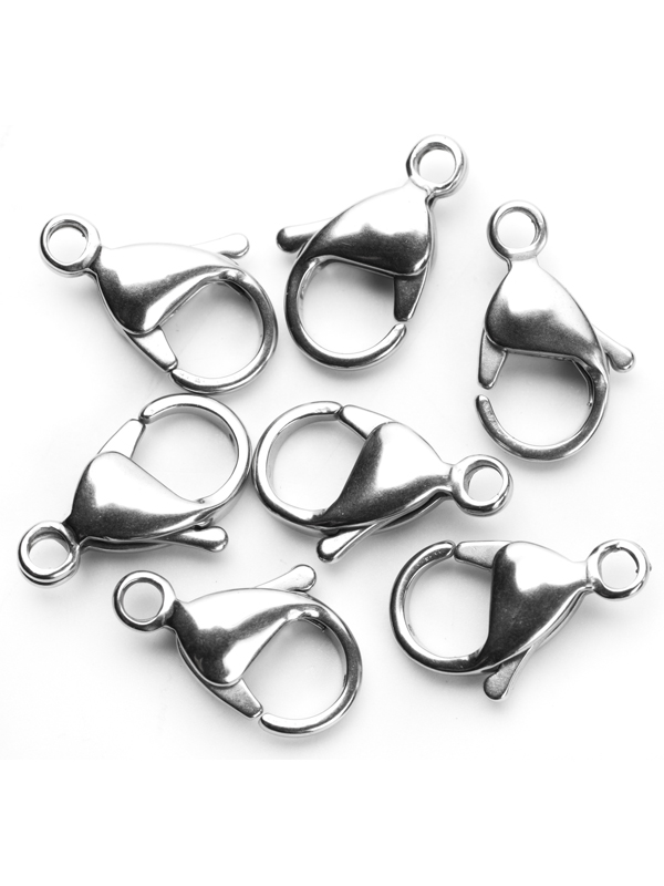 Wholesale Yilisi 24Pcs 4 Style 304 Stainless Steel Lobster Claw Clasps 