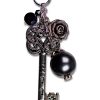 1pc Silver Key And Drop Metal And Glass Pendant