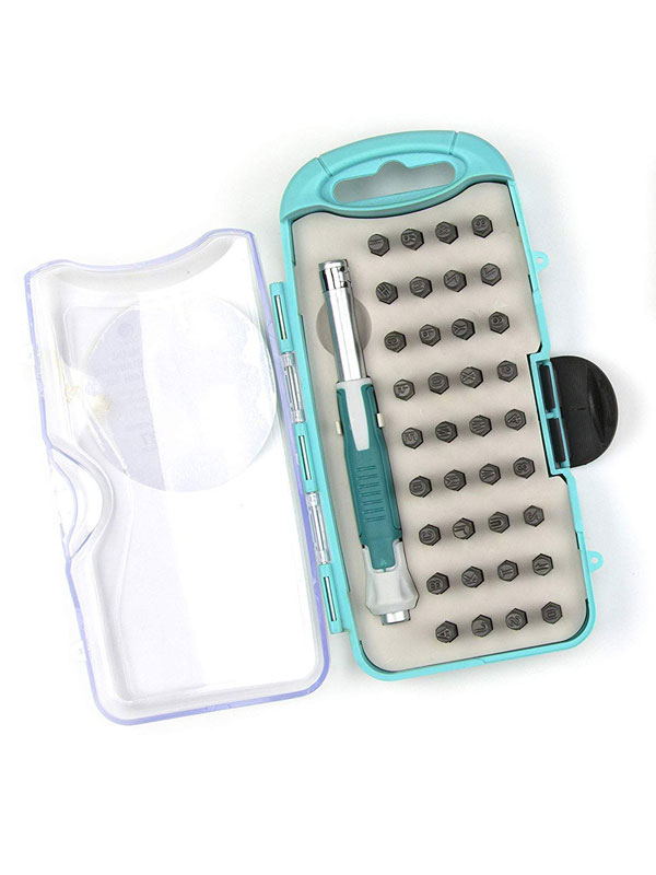 Metal Stamping Tool Kit with Alphanumeric Stamps and Assorted