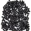 300pc Black Round Glass Pearl Beads