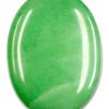 1pc Chalcedony Green Oval Stone Beads