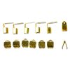 180pc Gold Clamping Fold Over Metal Ribbon Ends