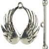 1Set Silver wings Metal Focal Toggle