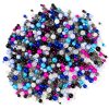 195G Pink, Blue, Clear Round Glass Bead Mix