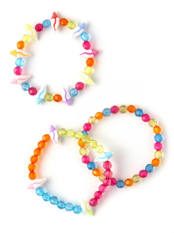 340+pc Bright Colors Shell Diy Plastic Stretch Bracelets