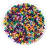 284G Transparent Multi-Color Faceted Round Plastic Bead Tub