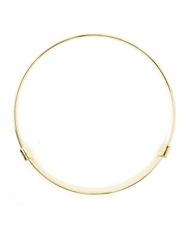 Gold Finish Metal Expandable Bangle Bracelet, 1pc