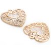 2pc  Heart Rose Gold Plated Metal Connectors