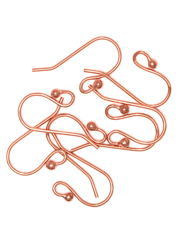 8pc Ball Hook Rose Gold Plated Metal Earwires