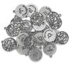 24pc Silver Round Metal Zodiac Charms