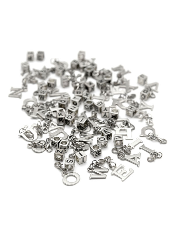 Alphabet Slide Charms Rhinestone Letter Charms Antiqued Silver Letter Charms Initial Charms Bulk Charms Wholesale Charms 130pcs
