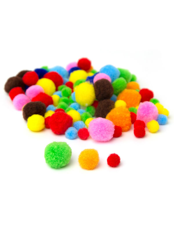 250 Pcs 150 1 inch Green Craft Pom Poms + 100 Multicolor Pom Pom Balls  Small Pom Poms Assorted Pompoms for Crafts Projects and DIY Creative Crafts  Decorations