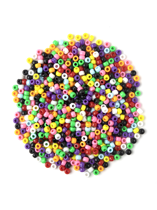 Amaney 1000 Pieces 6x9mm Mixed Colors Glitter Transparent Mix Plastic Pony  Beads