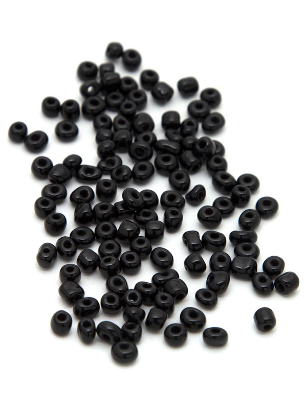 40G Black 6/0 Glass E-Beads