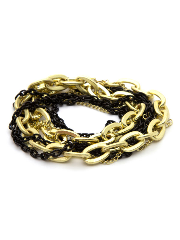 54in Black and Gold Assorted Metal Chain