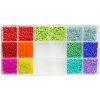 Glass Seed Bead Rainbow Value Pack Assortment With Plastic Storage Box