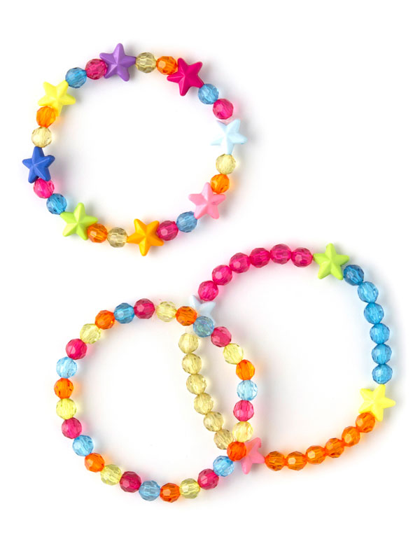 350+pc Bright Colors Star Diy Plastic Stretch Bracelets
