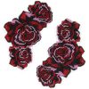 2pc Dark Red Rose Polyester Iron-On Transfers