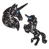 2pc Black Lace Unicorn Iron-On Transfer