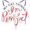 1pc Red And Purple Cat Message Plastic Iron-On Transfer