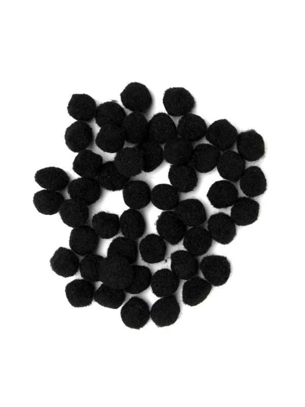 Black 3/4 inch Pom-Poms, 45 Pack