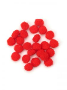 Red 1.5 inch Pom-Poms, 15 Pack