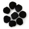 2 inch Black Pom-Poms, 8 Pack