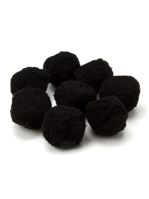 Big Black Pom Poms | Black Craft Poms | Black Pom-Poms - 2in. - 8  Pieces/Pkg. (nm40000802)