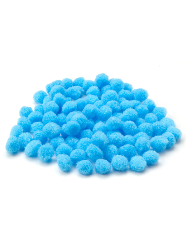 300 Pieces Light Blue Pom Poms 1 Inch Pom Poms with Self-Adhesive