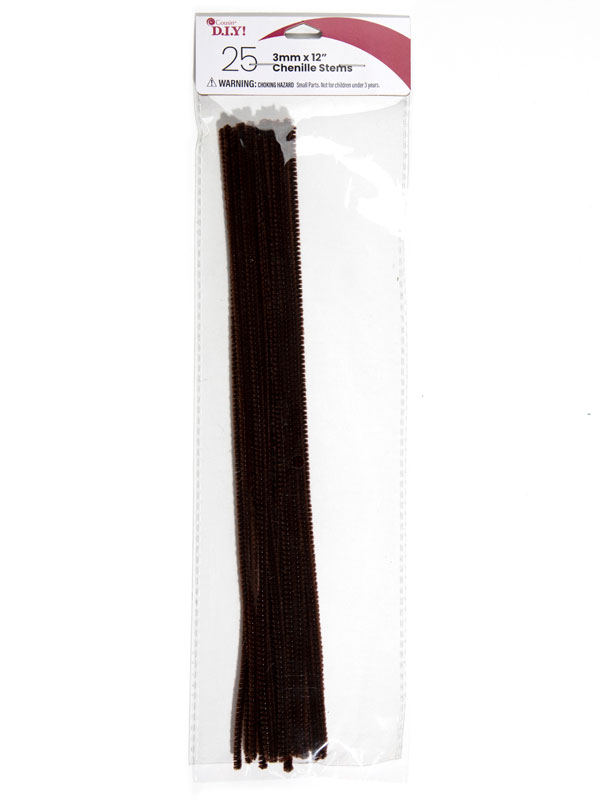 Luxury Chocolate Brown Chenille Pipe Cleaners