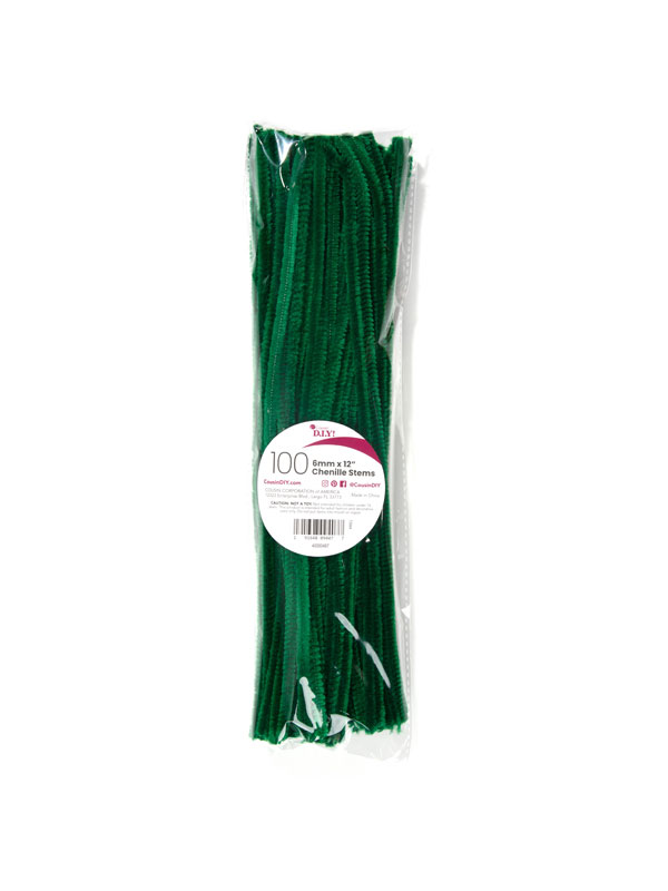 6 Packs: 12 Packs 100 ct. (7,200 total) 12 Green Chenille Pipe Cleaners