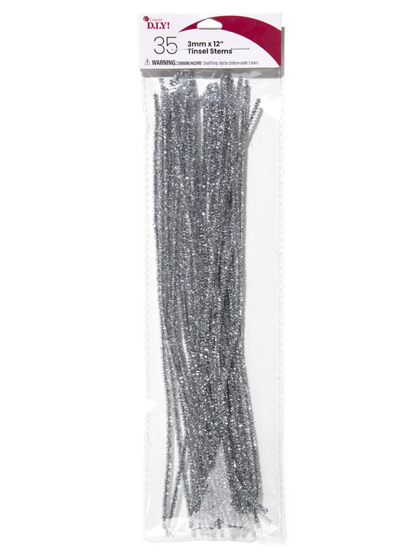 Gold Metallic Tinsel Pipe Cleaners, 12'' x 6 mm Diameter, Mardi Gras Supplies from Factory Direct Craft