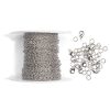 Bulk Silver Cable Chain Spool With Clasps, 36 Ft.
