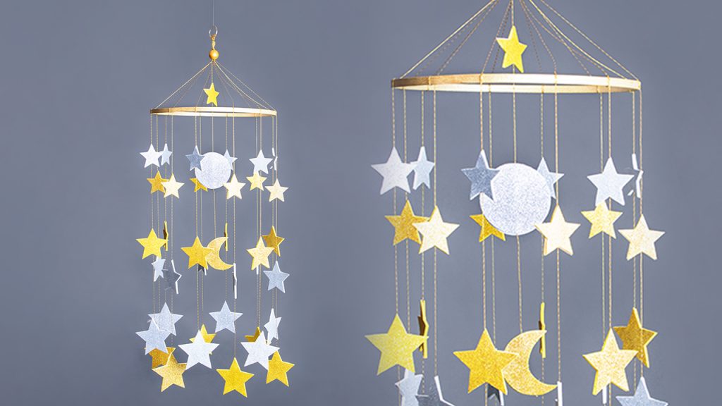 celestial stars and moon mobile cousin diy