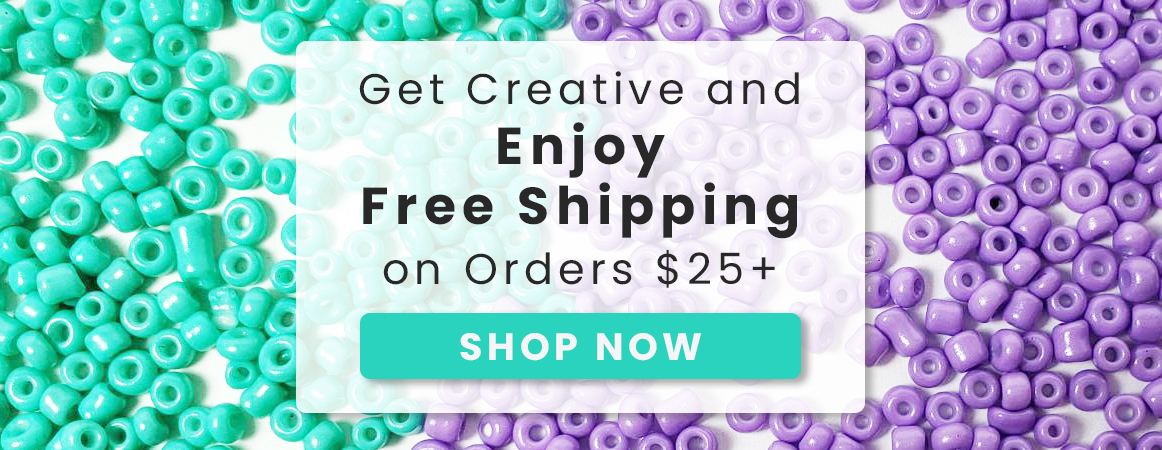 free shipping banner for mobile with seed beads